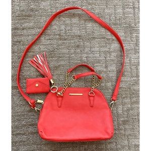Steve Madden red crossbody bag with gold hardware